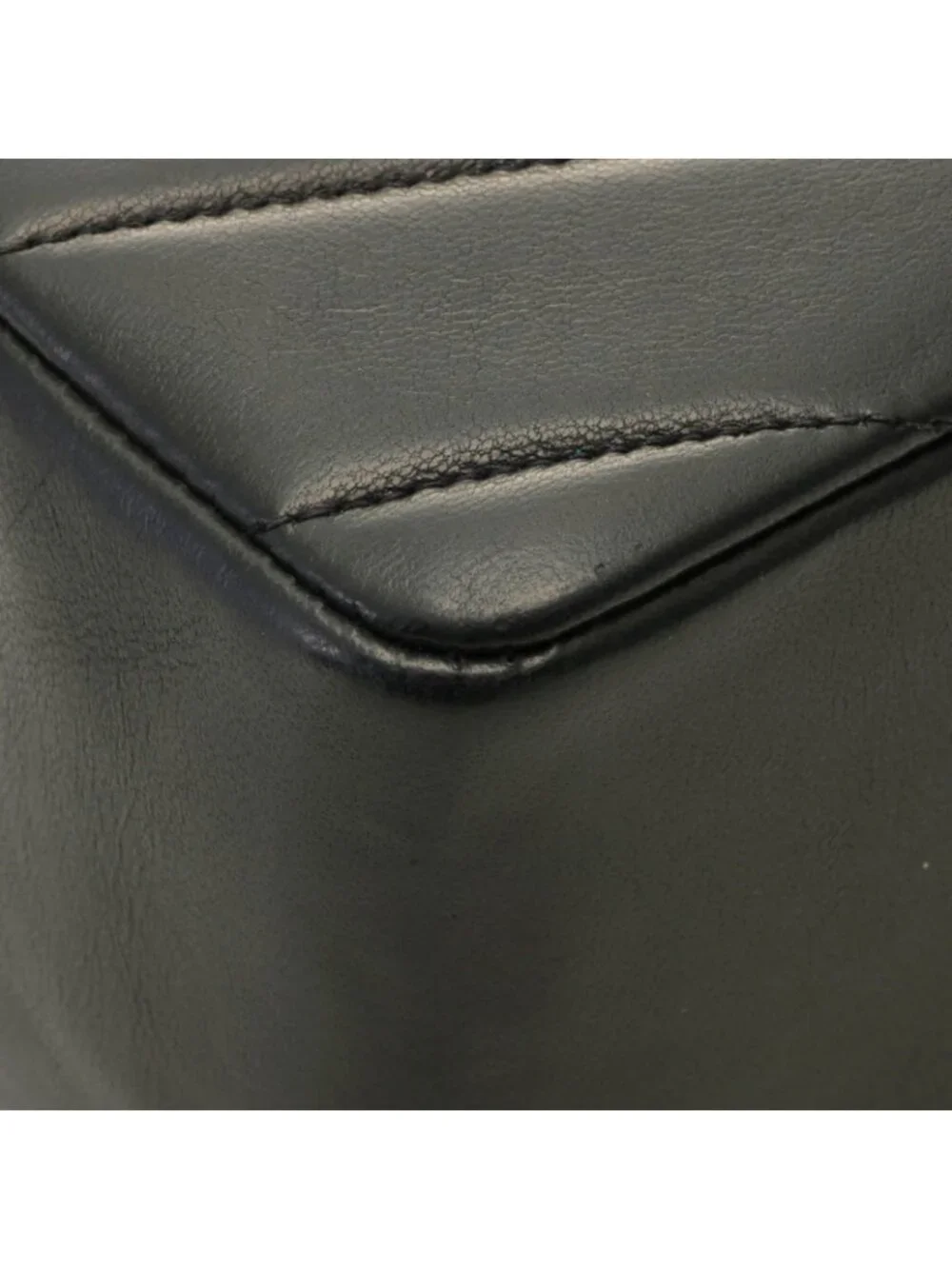 Chanel Bias Stitch 25 Chain Shoulder Bag Black Lambskin